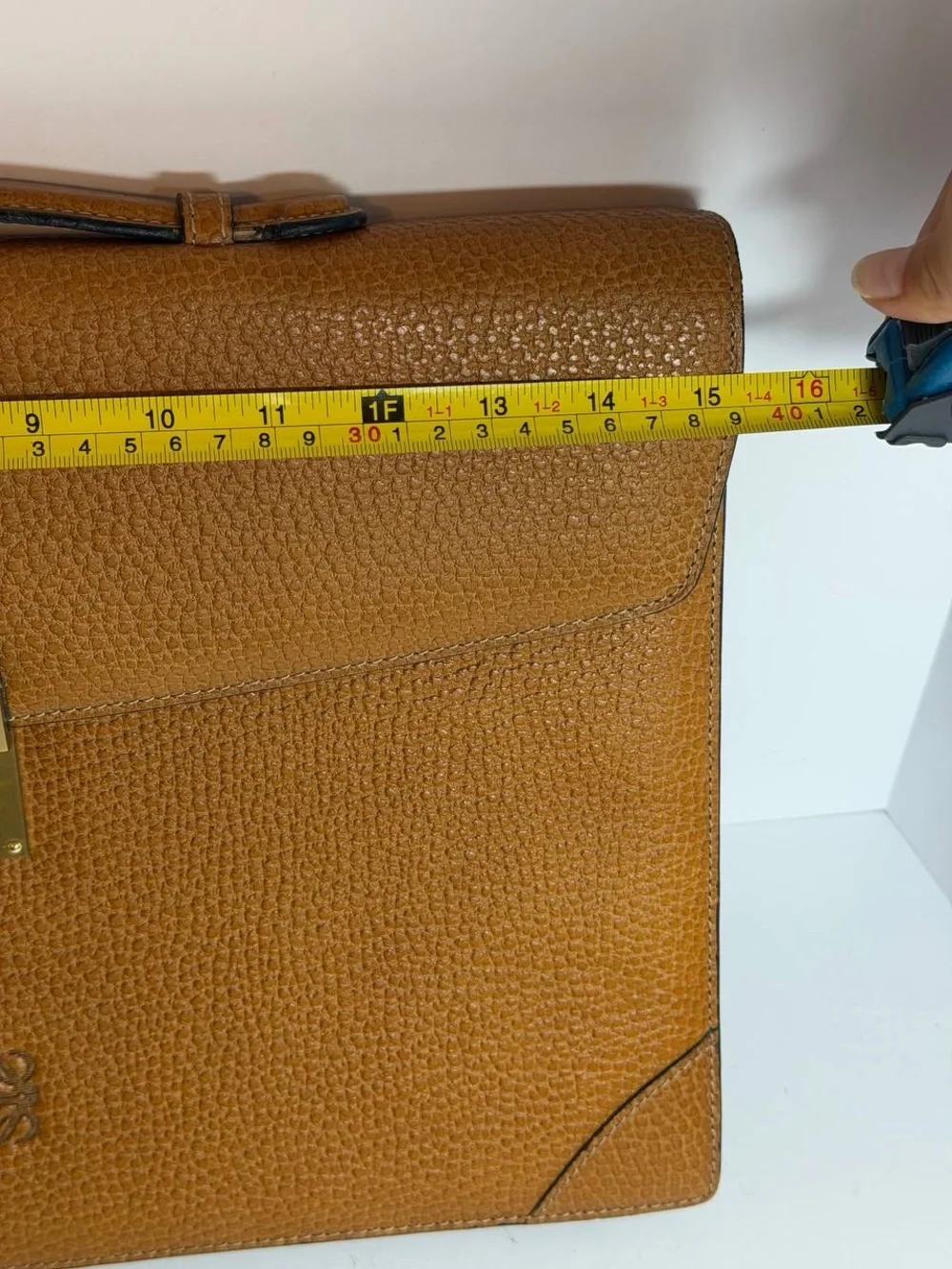 Vintage Loewe Textured Brown Leather Briefcase